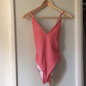 WORN ONCE One Piece Gingham Swimsuit